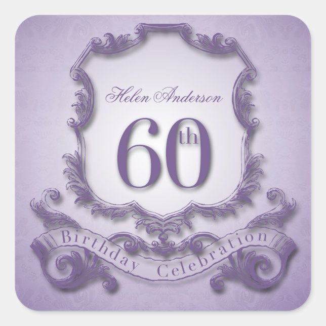 60th Birthday Celebration Personalized Stickers (Front)