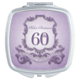 60th Birthday Celebration Vintage Frame Custom Compact Mirror
