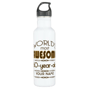 60th Birthday Celebration World Best Fabulous Water Bottle