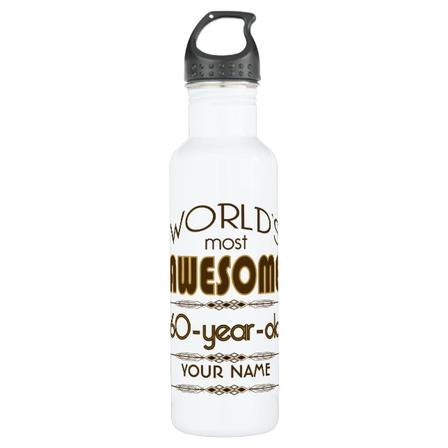 60th Birthday Celebration World Best Fabulous Water Bottle (Front)