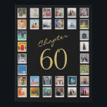 60th Birthday Chapter 60 Family Photo Collage Faux Canvas Print<br><div class="desc">Are you looking for a special 60th birthday gift for someone special? Our beautiful faux canvas print family photo collage is the perfect way to show your love and appreciation. With 32 photographs, you can capture moments from the past and present, intimate family gatherings, and snapshots of happy times. This...</div>