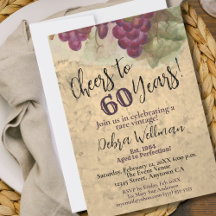 60th Birthday Cheers to 60 Years Vintage Rustic