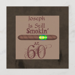60th Birthday Cigar Invitations Personalized