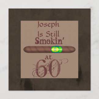 60th Birthday Cigar Invitations Personalized
