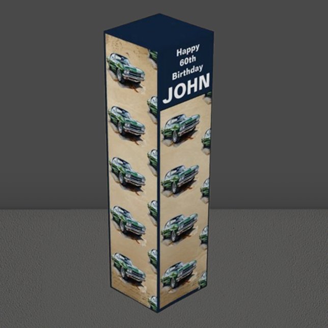 60th Birthday Classic Muscle Car Wine Box ( Unleash your creativity and make this retro ride the star of your birthday bash.)