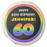 [ Thumbnail: 60th Birthday: Colorful Rainbow # 60, Custom Name ]