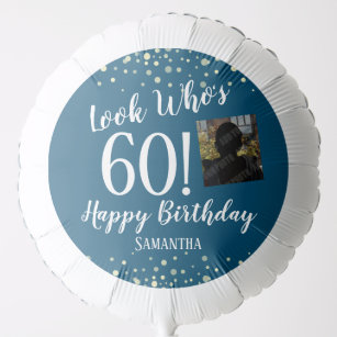 60th Birthday Confetti photo Balloon
