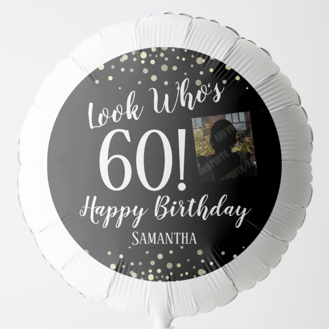 60th Birthday Confetti photo Balloon (Front)