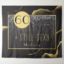 60th Birthday Cool Inky Fab Black Tapestry 