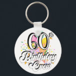 60th Birthday Crew 60 Party Crew Button Keychain<br><div class="desc">60th Birthday Crew 60 Party Crew Group Friends BDay design Gift Basic Button Keychain Classic Collection.</div>