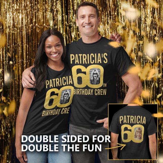 60th birthday crew custom name photo fun  T-Shirt (Creator Uploaded)