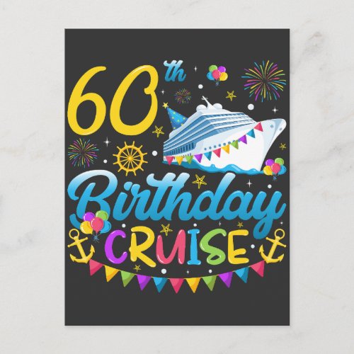 60th Birthday Cruise B_Day Party Postcard