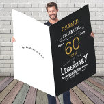 60th Birthday Custom Jumbo Legendary Funny Card<br><div class="desc">For those celebrating their birthday we have the ideal birthday party card with a vintage feel. The black background with a white and gold vintage typography design is simple and yet elegant with a retro feel. Easily customize the text of this birthday gift using the template provided. See in store...</div>