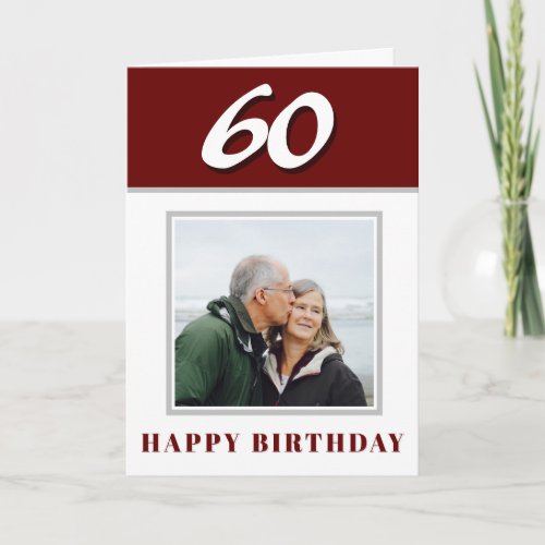60th Birthday Custom Photo Personalized Card