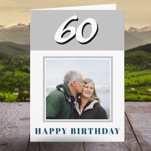 60th Birthday Custom Photo Personalized Card