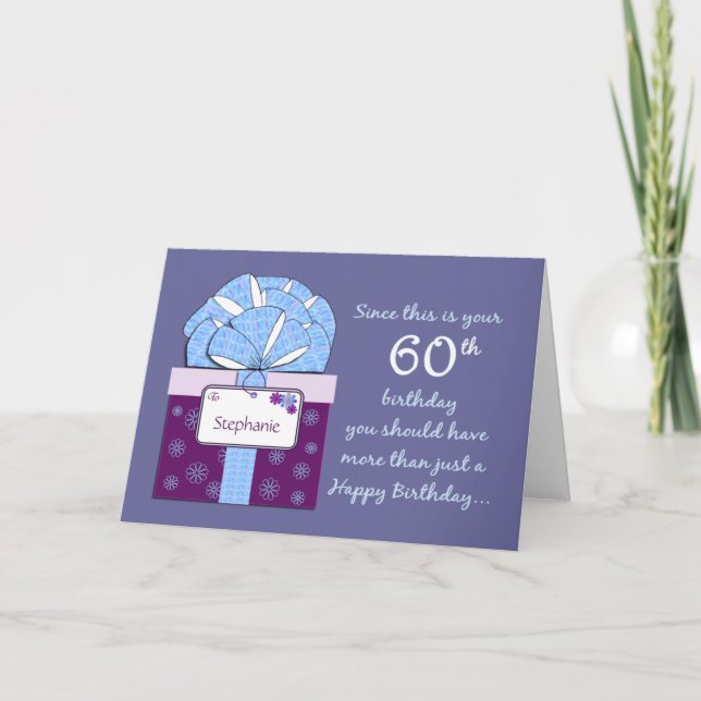 60th Birthday Customizable Card (Front)