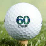60th Birthday Dad Gift – Blue Green Plaid 60 Years Golf Balls<br><div class="desc">A cool 60th birthday golf gift for dad with bold blue and green plaid numbers and space to personalize with his name. A fun and thoughtful keepsake for a golf-loving dad—perfect for milestone celebrations! You can easily change the name to make it truly his. Enjoy!</div>