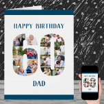 60th Birthday Dad Number 60 Photo Collage Big<br><div class="desc">Say Happy 60th Birthday Dad with a unique birthday card and your own custom photo collage. The template is set up for you to edit Happy Birthday Dad to papa, or any other name you like and add up to 16 different photographs. You can also edit the messages inside the...</div>