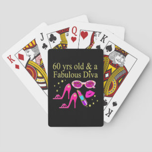 60TH BIRTHDAY DAZZLING DIVA DESIGN POKER CARDS