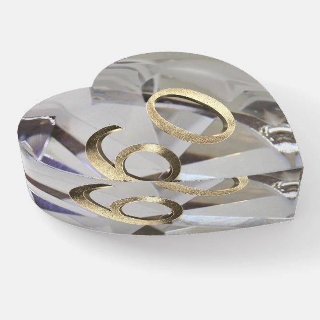60th Birthday Diamond Wedding Anniversary Paperweight (Angled)