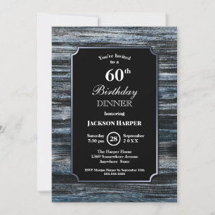 60th Birthday Dinner Wood Party Invitation