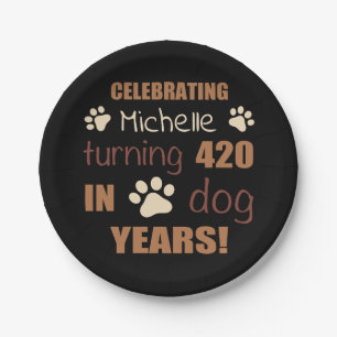 60th Birthday Dog Years Paper Plates