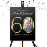 60th Birthday Elegant Black Gold Text Custom Photo Foam Board<br><div class="desc">60th Birthday Elegant Black Gold Text Custom Photo Foam Board. Simple yet classy birthday theme design with the birth year milestone in solid gold text effect! Elegantly design for any gender, male or female. Definitely a solid way to celebrate your birthday milestone! Check out the collection for co-ordinating items that...</div>