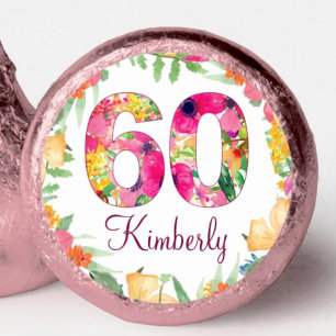 60th Birthday Elegant Floral Garden Chocolate Hershey®'s Kisses®