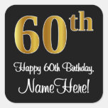 [ Thumbnail: 60th Birthday – Elegant Luxurious Faux Gold Look # Sticker ]