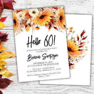 60th Birthday Fall Floral Invitation