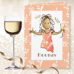 60th Birthday Female Cartoon Ethnic Funny Saying Card<br><div class="desc">Get the party started with this cute and funny birthday card toasting that fabulous 60 year old.  Personalize with her name and a message</div>