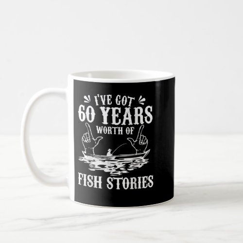 60th Birthday Fisherman T Shirt Funny Bass Fishing Coffee Mug