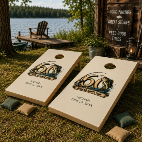 60th Birthday Fishing Party Cornhole Game
