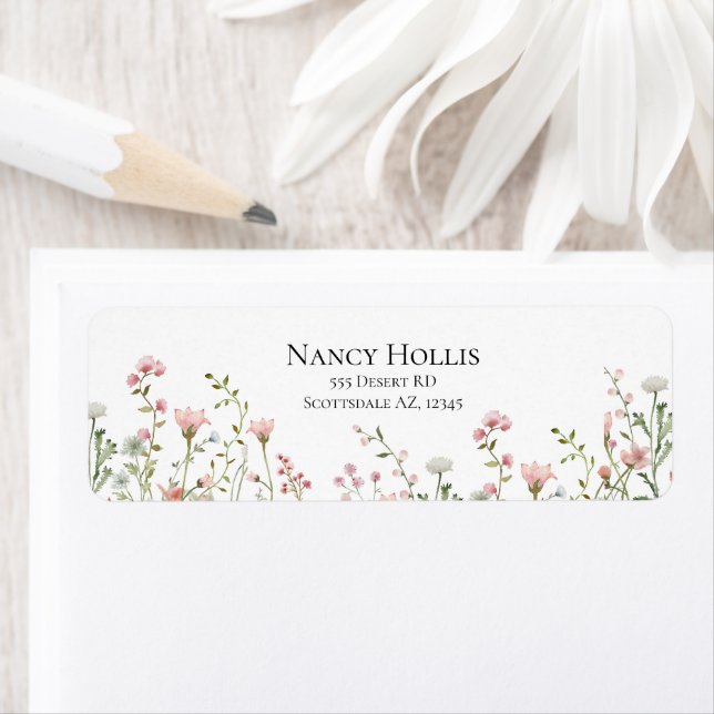 60th Birthday Floral Elegant Script Birthday Party Label (Insitu)