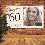 60th Birthday Floral Pink Photo Banner<br><div class="desc">Celebrate your loved one's birthday in style with a floral birthday banner featuring their favorite photo. Discover how this high-quality,  customizable banner can elevate any birthday celebration and create a lasting impression for the birthday honoree.</div>