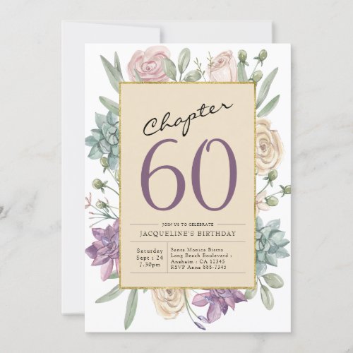 60th Birthday Floral Surprise Party Invitation