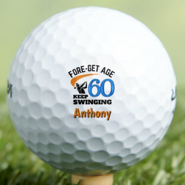 60th Birthday For Cousin – 60 Years Fun Blue Gift Golf Balls (Creator Uploaded)