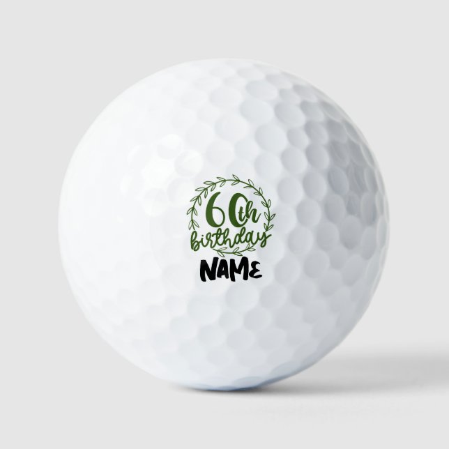 60th Birthday for golfer  Golf Balls (Front)