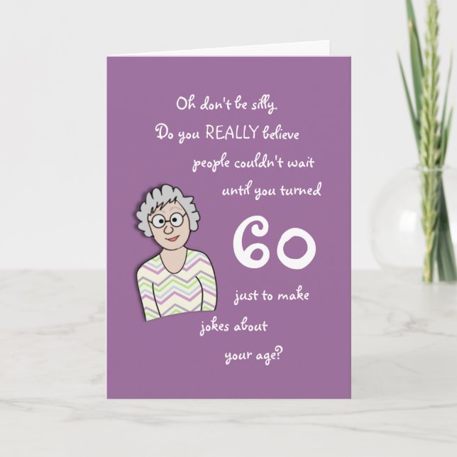 60th Birthday For Her-Funny Card (Front)