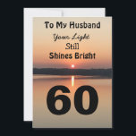 60th Birthday For My Husband Black Gold Sunrise Cards<br><div class="desc">Give a happy 60th birthday card to your husband to express your “You Still Shine Bright” sentiment. A bold design with a black and gold sunrise on a peaceful lake sends a message of encouragement and love. Turn over the card to read the endearing birthday verse for an inspiring sixtieth...</div>