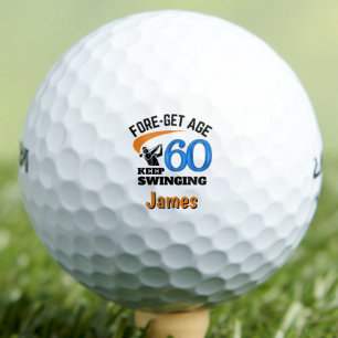 60th Birthday For Stepdad – 60 Years Sporty Blue Golf Balls