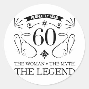 60th Birthday For Women Classic Round Sticker