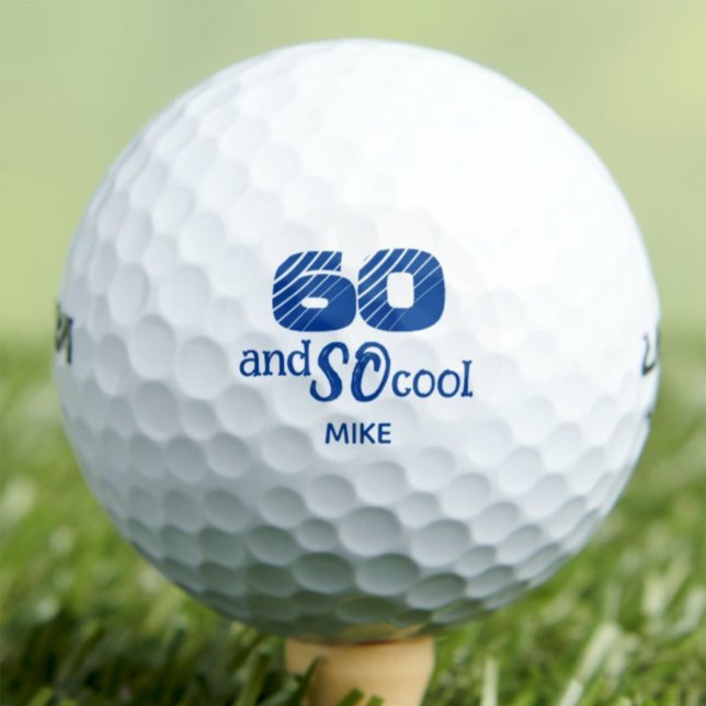 60th Birthday Friend Gift – Blue Cool 60 Years Golf Balls (Creator Uploaded)