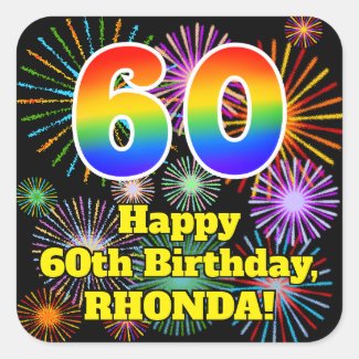 60th Birthday: Fun Fireworks Look, Rainbow # 60