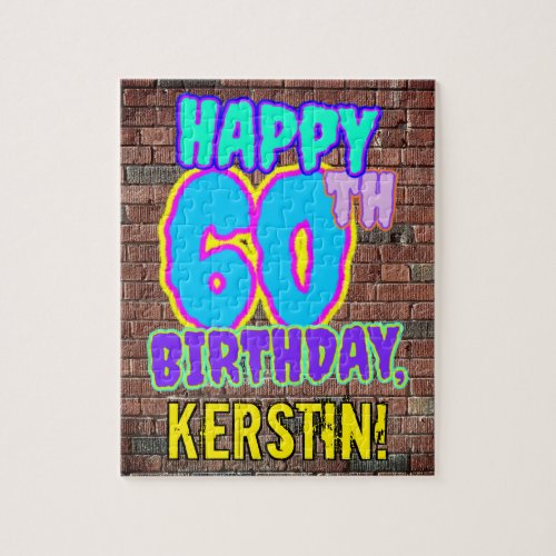 60th Birthday  Fun Urban Graffiti Inspired Look Jigsaw Puzzle