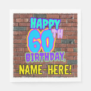 60th Birthday ~ Fun, Urban Graffiti Inspired Look Napkins