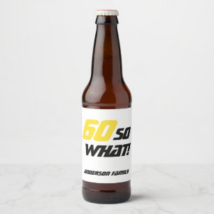 60th Birthday Funny Motivational Beer Bottle Label