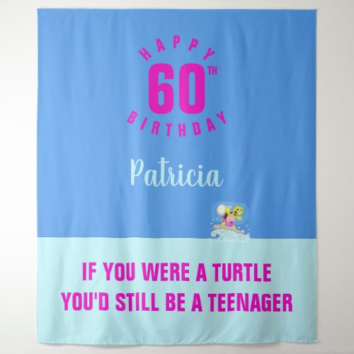 60th birthday funny quote personalized tapestry