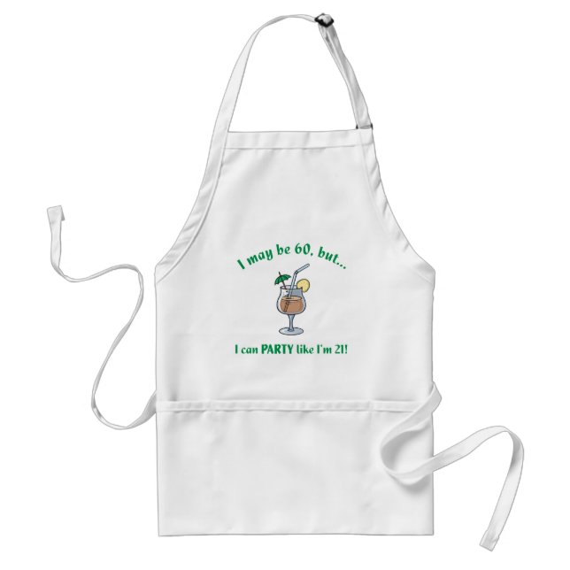 60th Birthday Gag Gift Adult Apron (Front)