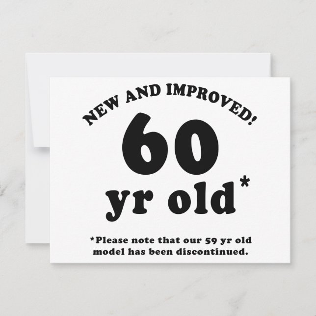 60th Birthday Gag Gifts Card (Front)